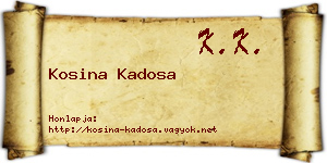 Kosina Kadosa névjegykártya